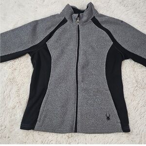 Women’s Spyder Large Gray and Black Zip-Up Jacket